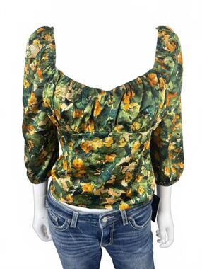 BCX NWTs Women's Floral Puff Sleeve Top Medium